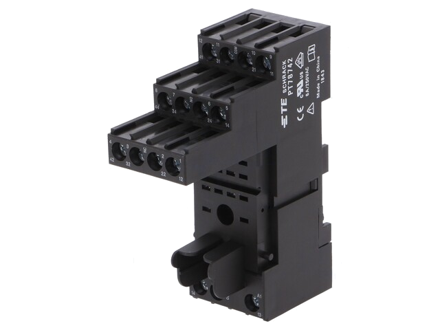 Socket; PIN: 14; op DIN-rail; Serie: PT Socket; PIN: 14; op DIN-rail; Serie: PT